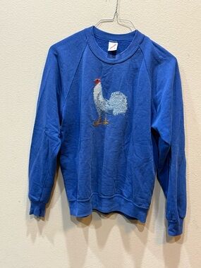 Vintage Jerzees Crewneck sweatshirt with Rooster design Size Large